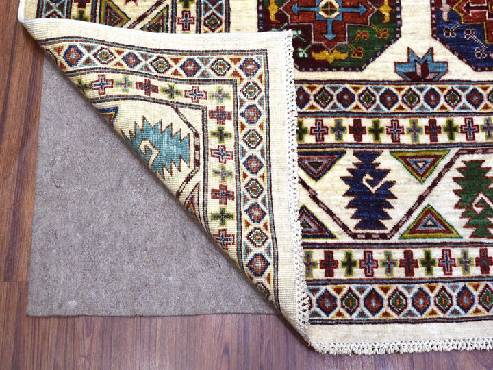8'2" x 10'0" New Hand Knotted Ivory Wool Rectangle Oriental Rug - MOA10270300