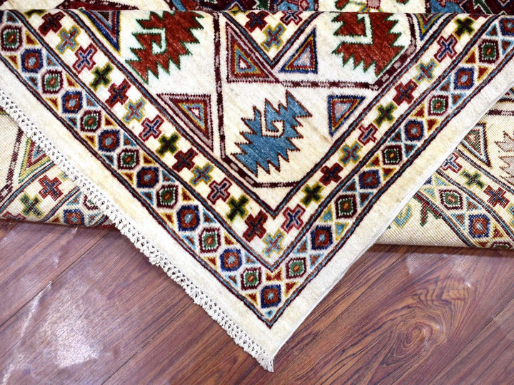 8'2" x 10'0" New Hand Knotted Ivory Wool Rectangle Oriental Rug - MOA10270300