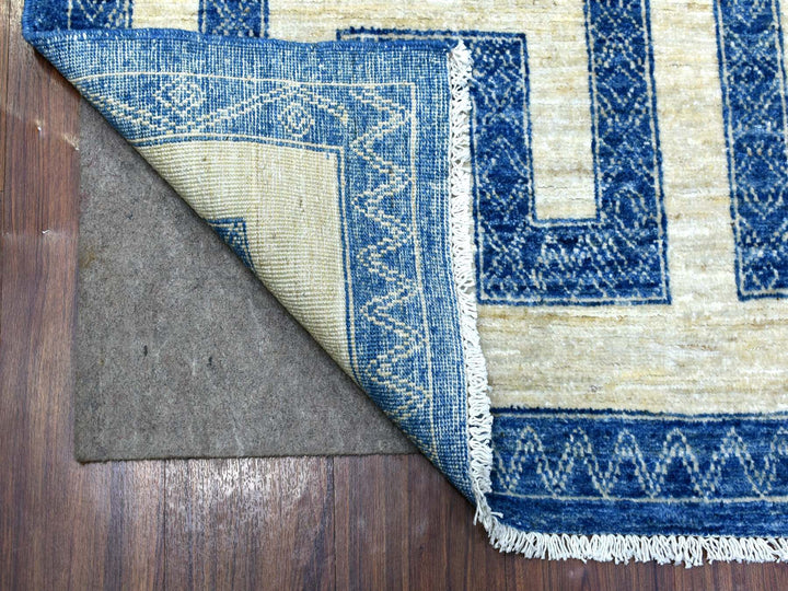 5'10" x 8'9" New Hand Knotted Blue Wool Rectangle Oriental Rug - MOA10270310