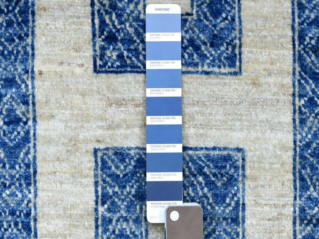 5'10" x 8'9" New Hand Knotted Blue Wool Rectangle Oriental Rug - MOA10270310