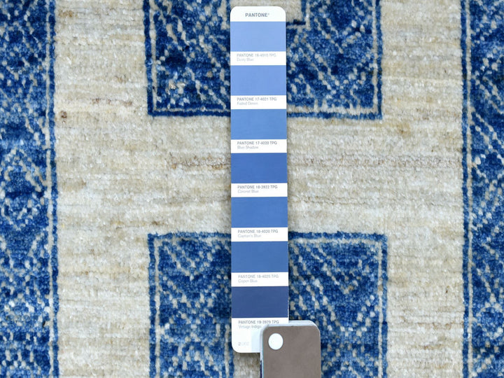 5'10" x 8'9" New Hand Knotted Blue Wool Rectangle Oriental Rug - MOA10270310