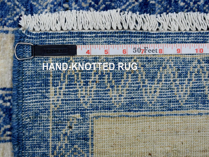 5'10" x 8'9" New Hand Knotted Blue Wool Rectangle Oriental Rug - MOA10270310