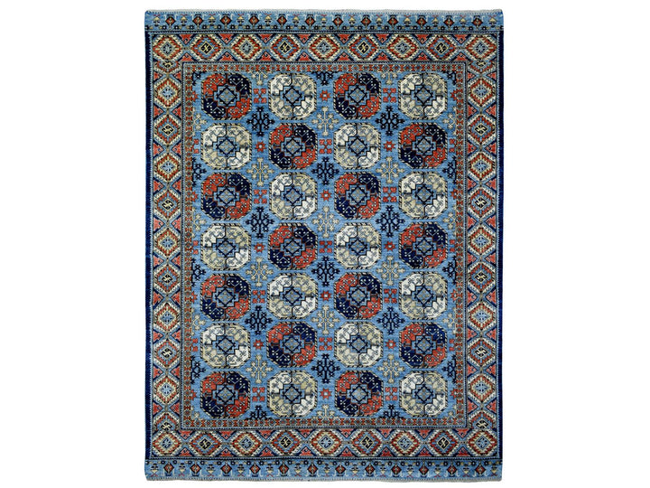 9'8" x 12'4" New Hand Knotted Blue Wool Rectangle Oriental Rug - MOA10270321