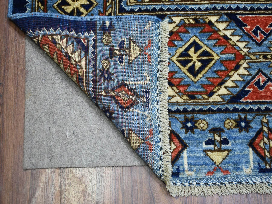 9'8" x 12'4" New Hand Knotted Blue Wool Rectangle Oriental Rug - MOA10270321