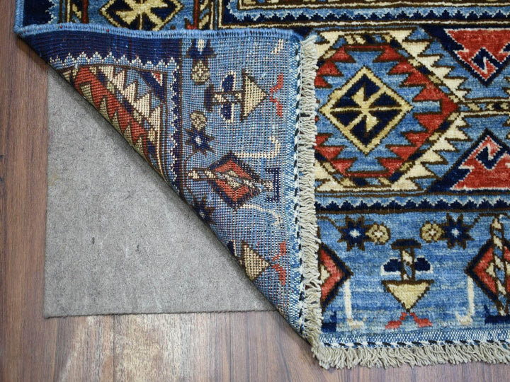 9'8" x 12'4" New Hand Knotted Blue Wool Rectangle Oriental Rug - MOA10270321