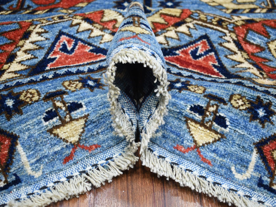 9'8" x 12'4" New Hand Knotted Blue Wool Rectangle Oriental Rug - MOA10270321