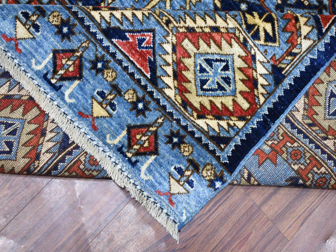 9'8" x 12'4" New Hand Knotted Blue Wool Rectangle Oriental Rug - MOA10270321