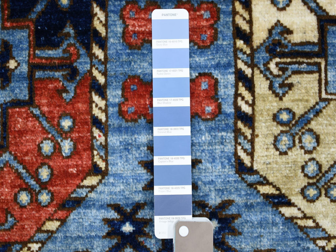 9'8" x 12'4" New Hand Knotted Blue Wool Rectangle Oriental Rug - MOA10270321