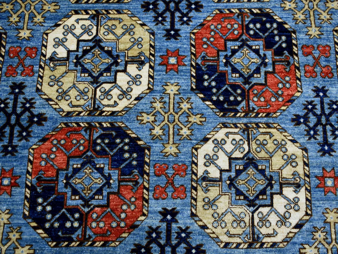 9'8" x 12'4" New Hand Knotted Blue Wool Rectangle Oriental Rug - MOA10270321