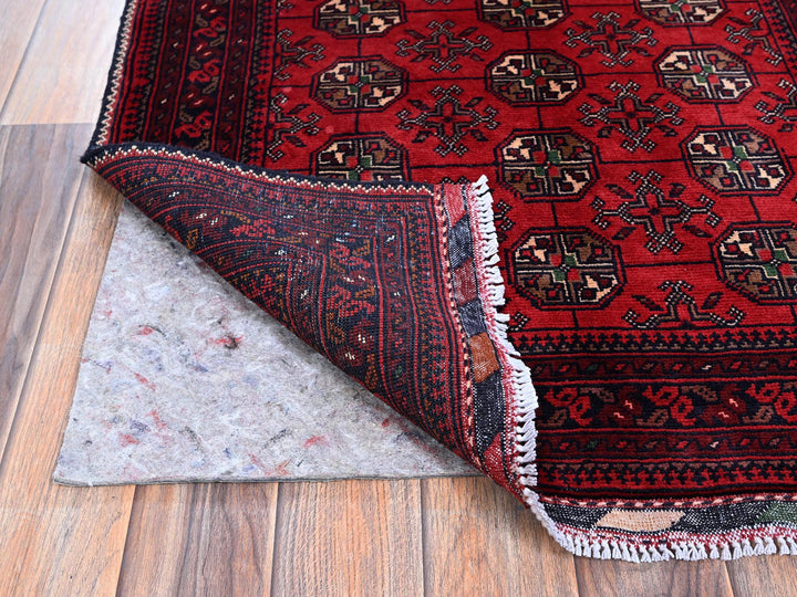 2'9" x 3'11" New Hand Knotted Red Wool Rectangle Oriental Rug - MOA102703