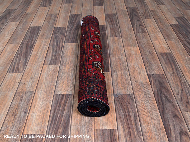 2'9" x 3'11" New Hand Knotted Red Wool Rectangle Oriental Rug - MOA102703