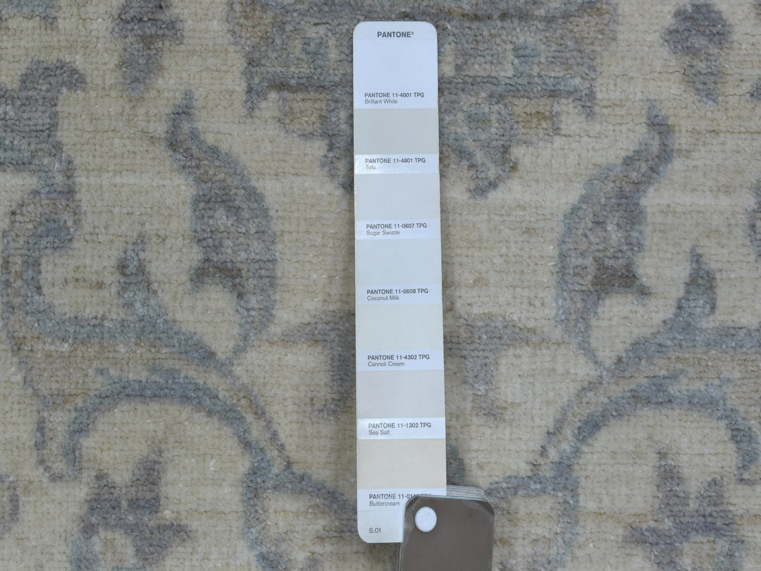 3'3" x 9'8" New Hand Knotted Ivory Wool Runner Oriental Rug - MOA10270405