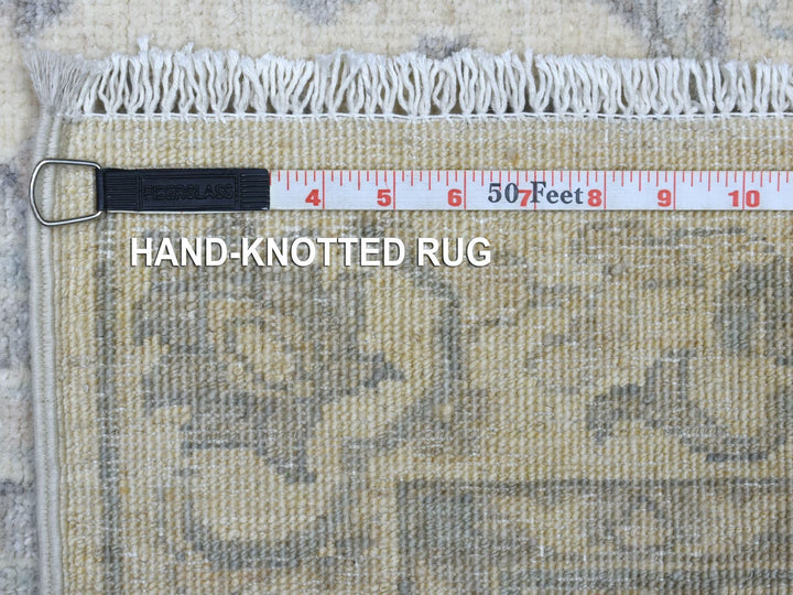 3'3" x 9'8" New Hand Knotted Ivory Wool Runner Oriental Rug - MOA10270405