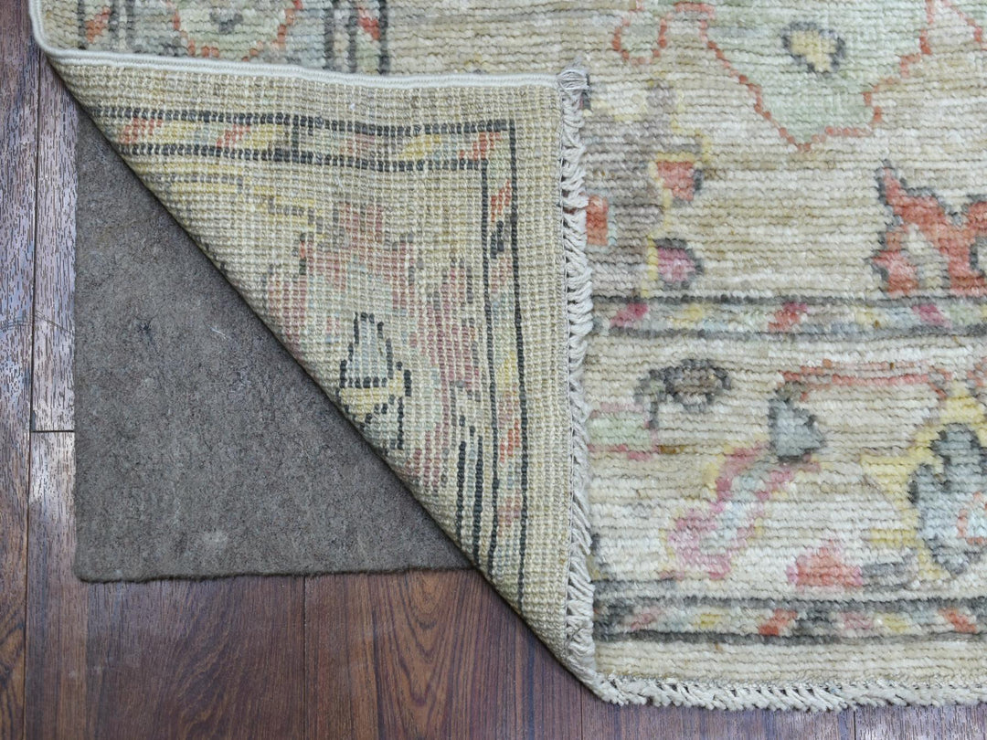 2'10" x 12'3" New Hand Knotted Beige Wool Runner Oriental Rug - MOA10270494