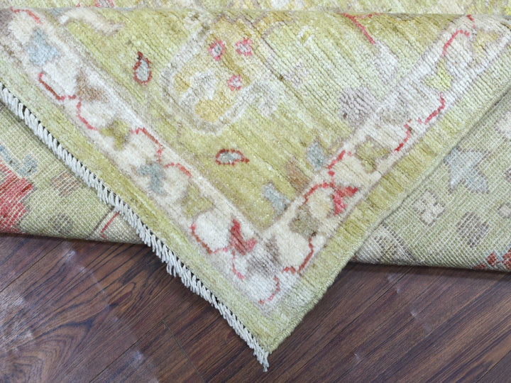 8'0" x 9'9" New Hand Knotted Green Wool Rectangle Oriental Rug - MOA10270497
