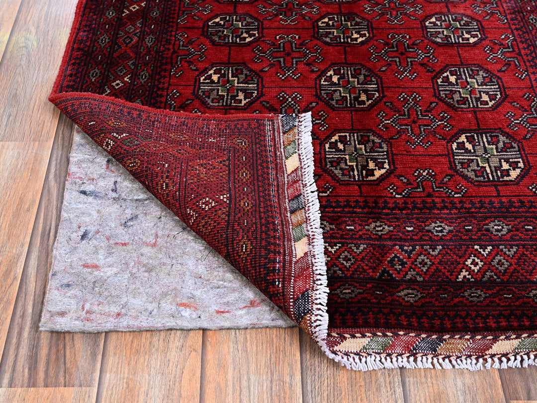 2'7" x 4'0" New Hand Knotted Red Wool Rectangle Oriental Rug - MOA102704