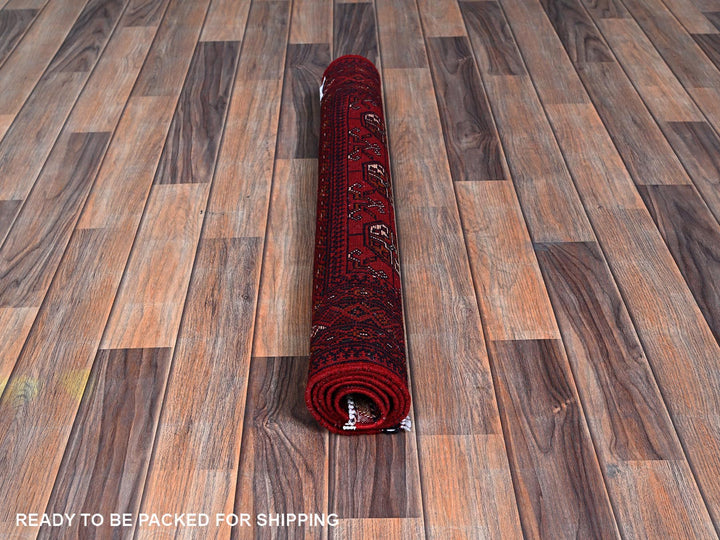 2'7" x 4'0" New Hand Knotted Red Wool Rectangle Oriental Rug - MOA102704