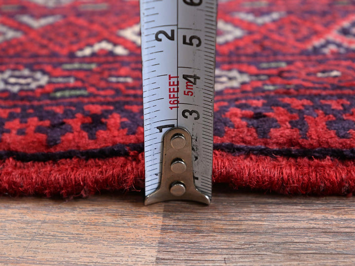 2'7" x 4'0" New Hand Knotted Red Wool Rectangle Oriental Rug - MOA102704