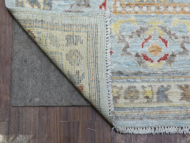 6'2" x 9'5" New Hand Knotted Blue Wool Rectangle Oriental Rug - MOA10270516