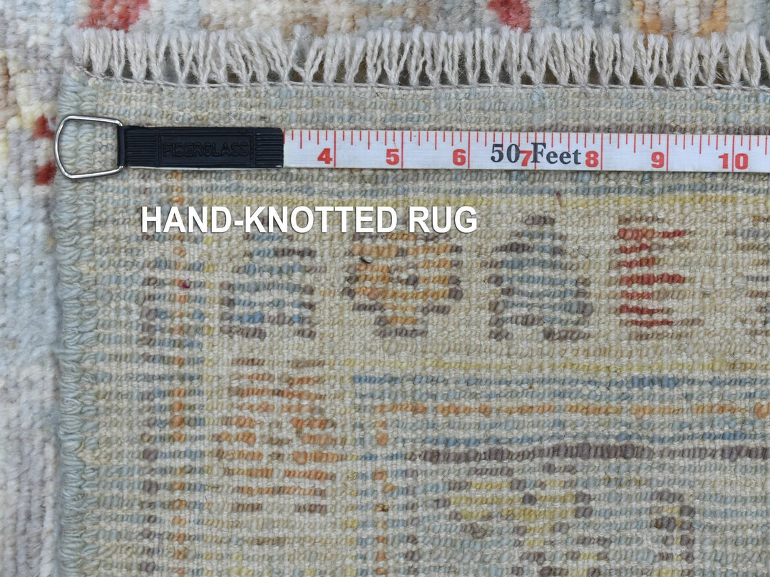 6'2" x 9'5" New Hand Knotted Blue Wool Rectangle Oriental Rug - MOA10270516