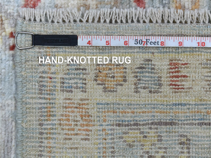 6'2" x 9'5" New Hand Knotted Blue Wool Rectangle Oriental Rug - MOA10270516