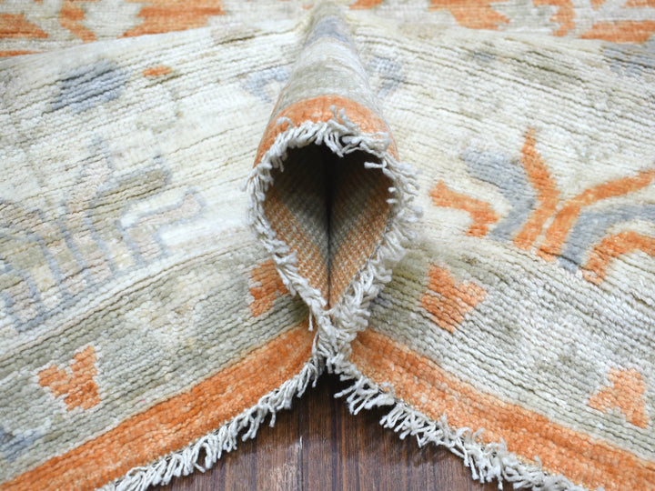 7'10" x 10'2" New Hand Knotted Orange Wool Rectangle Oriental Rug - MOA10270575