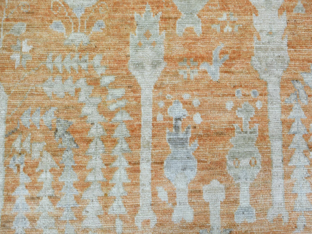 7'10" x 10'2" New Hand Knotted Orange Wool Rectangle Oriental Rug - MOA10270575