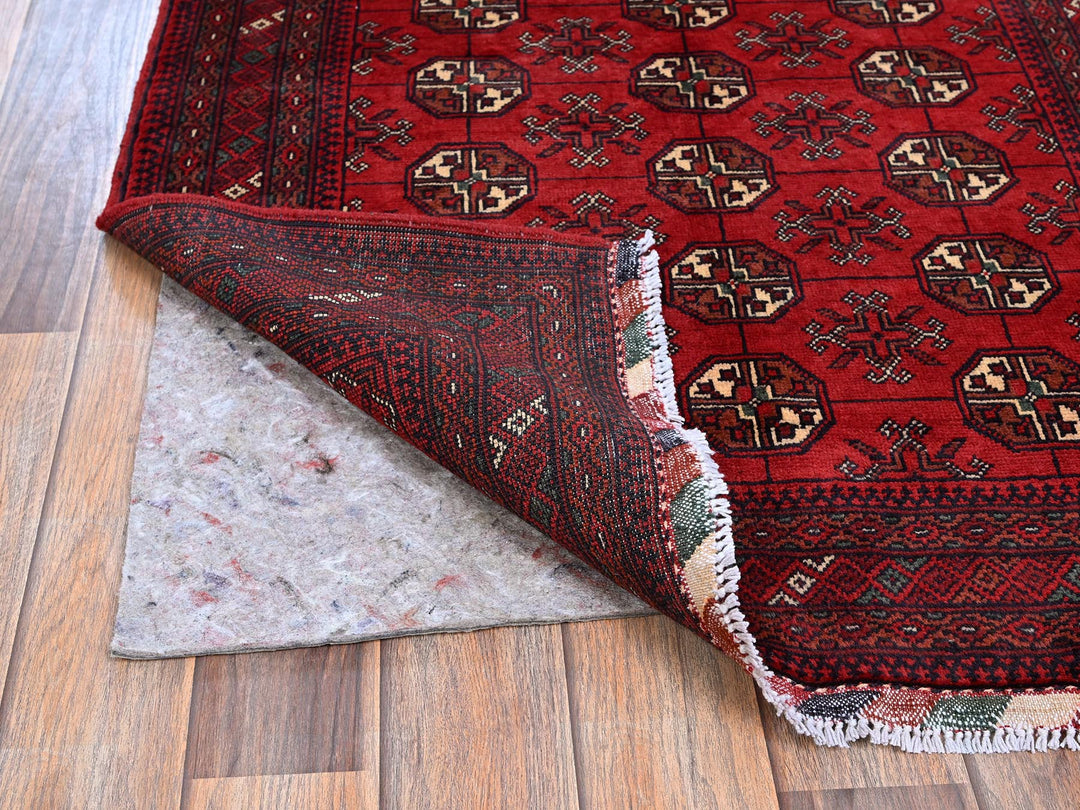2'9" x 3'11" New Hand Knotted Red Wool Rectangle Oriental Rug - MOA102705