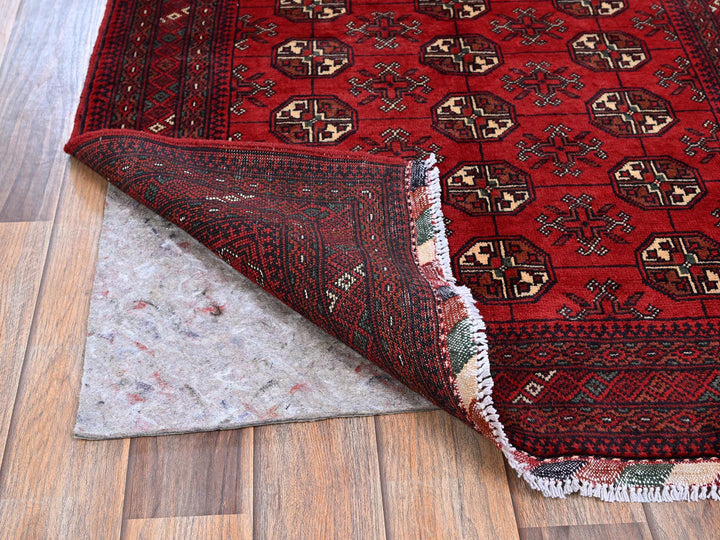 2'9" x 3'11" New Hand Knotted Red Wool Rectangle Oriental Rug - MOA102705