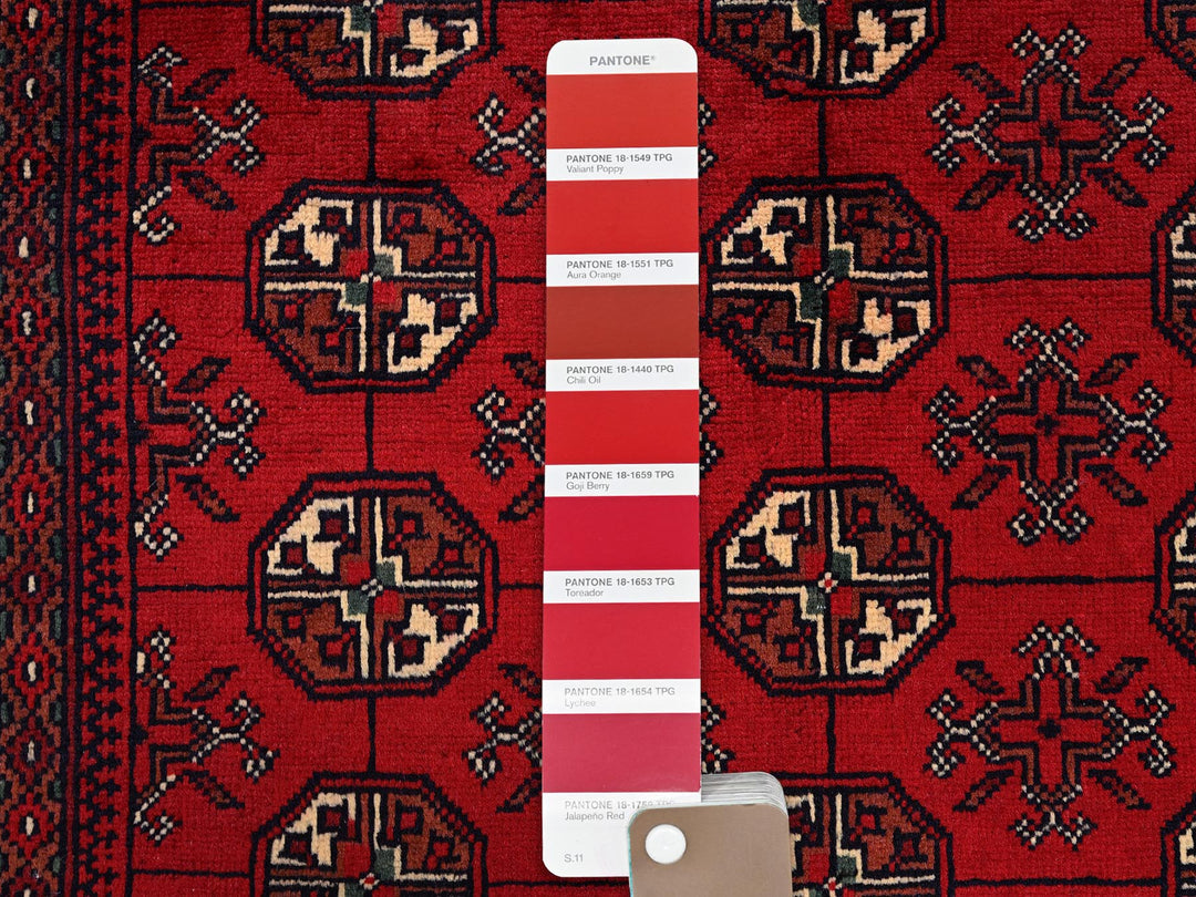 2'9" x 3'11" New Hand Knotted Red Wool Rectangle Oriental Rug - MOA102705