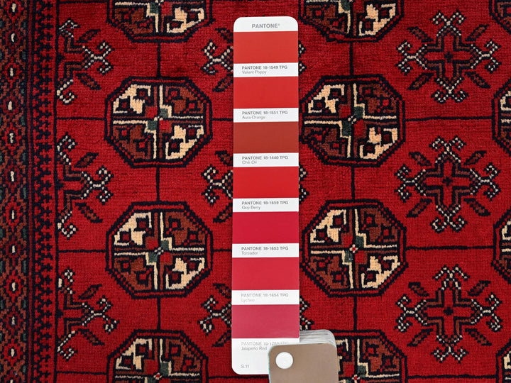 2'9" x 3'11" New Hand Knotted Red Wool Rectangle Oriental Rug - MOA102705