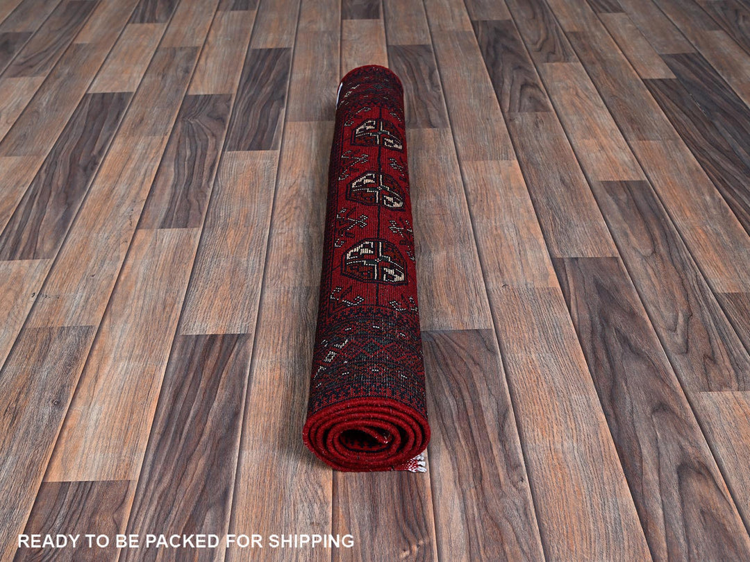 2'9" x 3'11" New Hand Knotted Red Wool Rectangle Oriental Rug - MOA102705