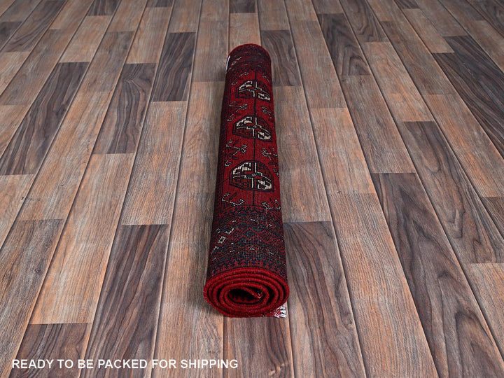2'9" x 3'11" New Hand Knotted Red Wool Rectangle Oriental Rug - MOA102705