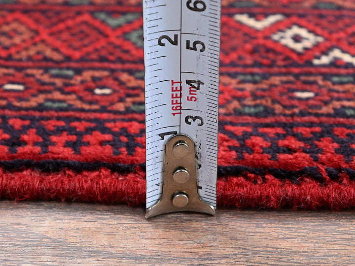2'9" x 3'11" New Hand Knotted Red Wool Rectangle Oriental Rug - MOA102705