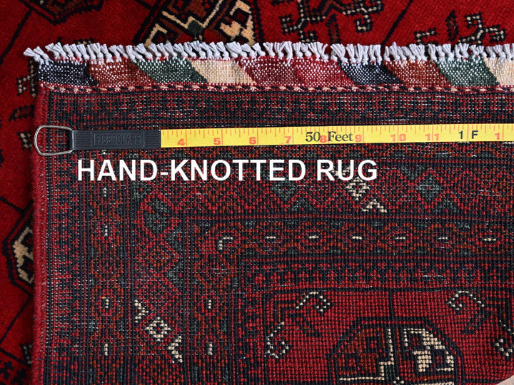 2'9" x 3'11" New Hand Knotted Red Wool Rectangle Oriental Rug - MOA102705