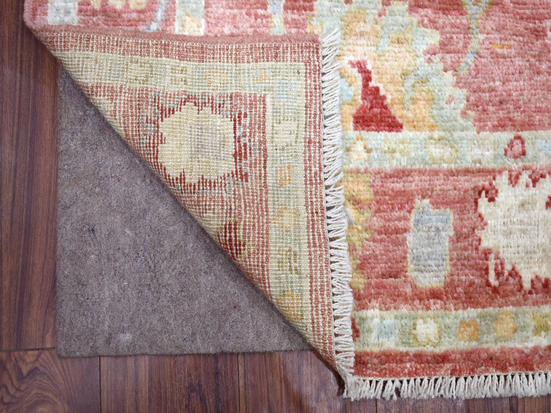 3'9" x 6'0" New Hand Knotted Pink Wool Rectangle Oriental Rug - MOA10270605