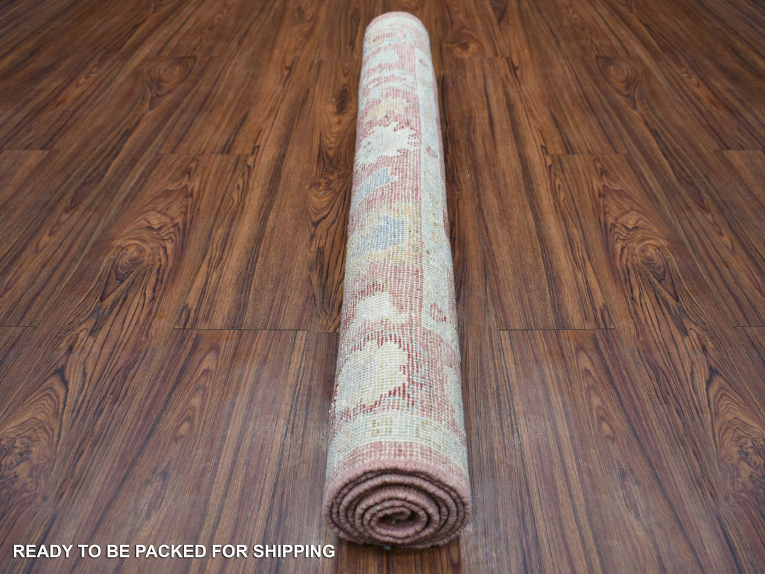 3'9" x 6'0" New Hand Knotted Pink Wool Rectangle Oriental Rug - MOA10270605