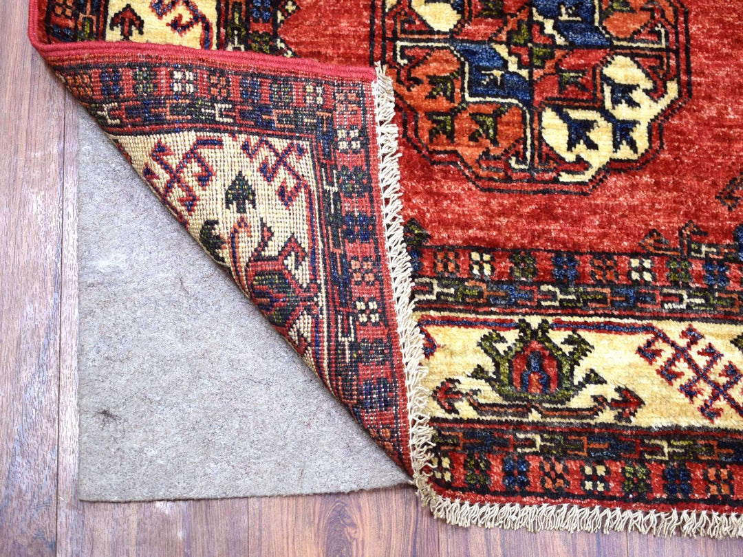 2'9" x 9'10" New Hand Knotted Red Wool Runner Oriental Rug - MOA10270613