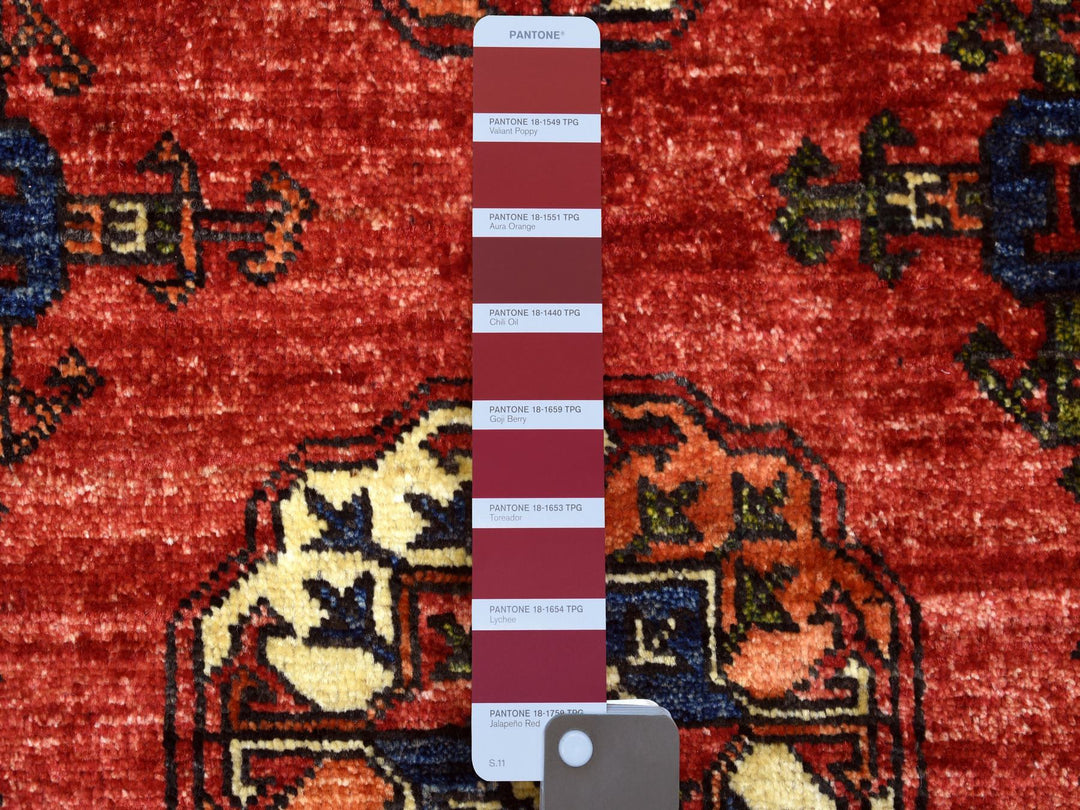 2'9" x 9'10" New Hand Knotted Red Wool Runner Oriental Rug - MOA10270613