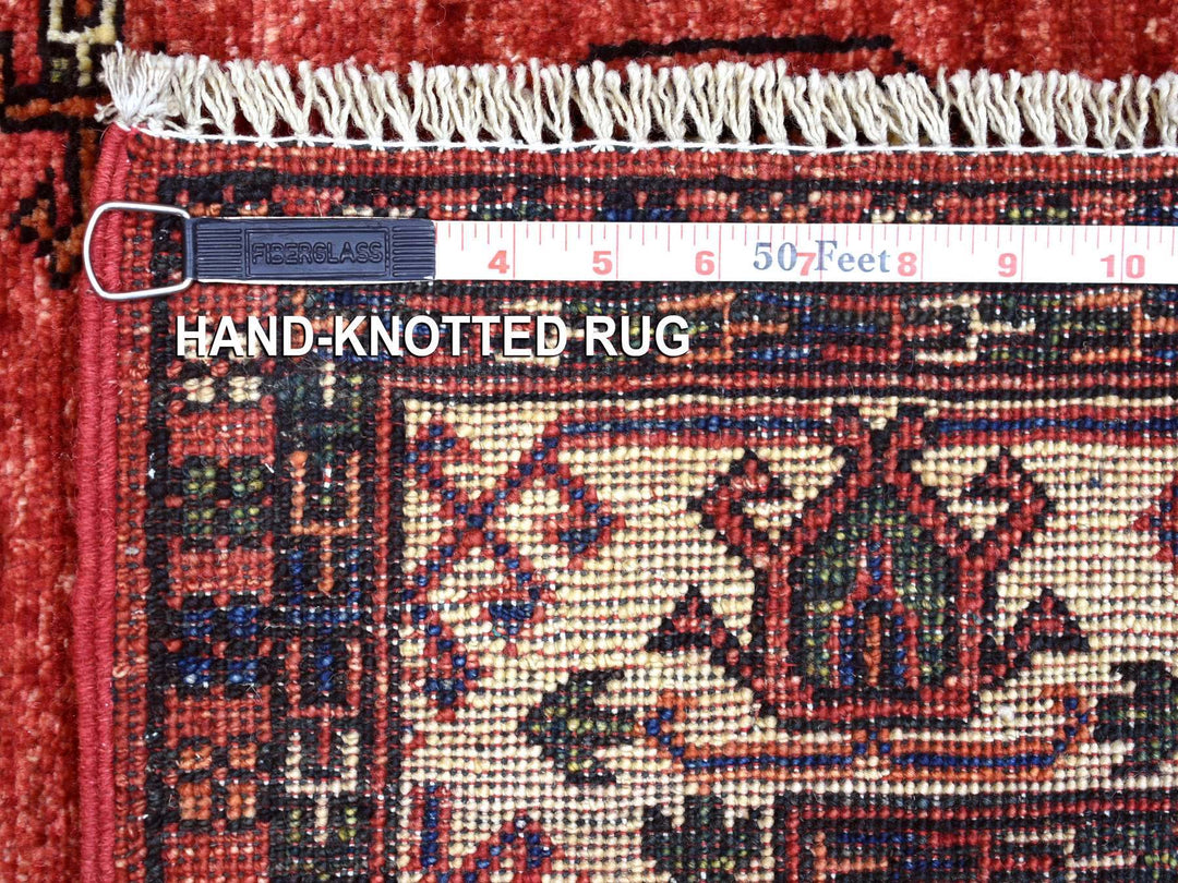 2'9" x 9'10" New Hand Knotted Red Wool Runner Oriental Rug - MOA10270613
