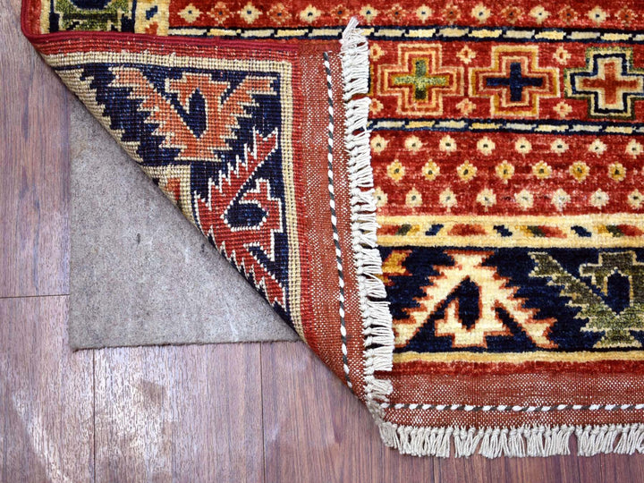 2'8" x 9'7" New Hand Knotted Red Wool Runner Oriental Rug - MOA10270618