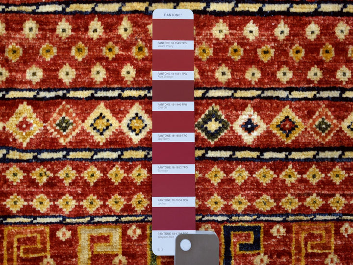 2'8" x 9'7" New Hand Knotted Red Wool Runner Oriental Rug - MOA10270618