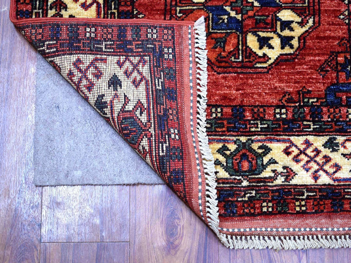 2'8" x 9'7" New Hand Knotted Red Wool Runner Oriental Rug - MOA10270620