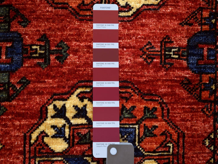 2'8" x 9'7" New Hand Knotted Red Wool Runner Oriental Rug - MOA10270620