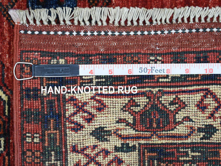 2'8" x 9'7" New Hand Knotted Red Wool Runner Oriental Rug - MOA10270620