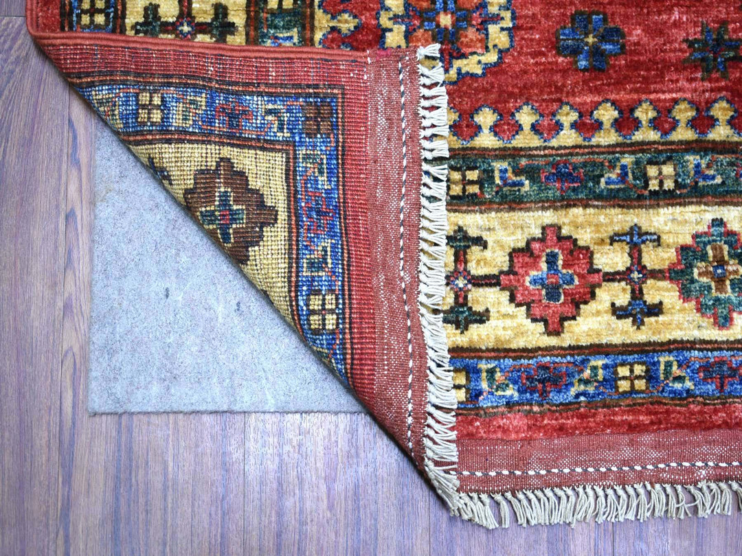 5'7" x 7'7" New Hand Knotted Red Wool Rectangle Oriental Rug - MOA10270647