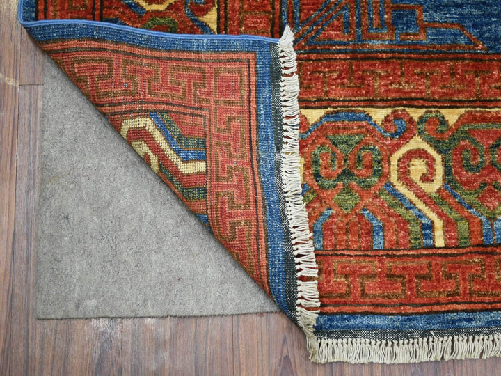 5'9" x 7'10" New Hand Knotted Blue Wool Rectangle Oriental Rug - MOA10270648