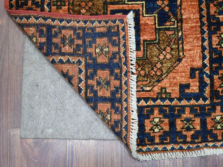 2'1" x 3'0" New Hand Knotted Orange Wool Rectangle Oriental Rug - MOA10270658