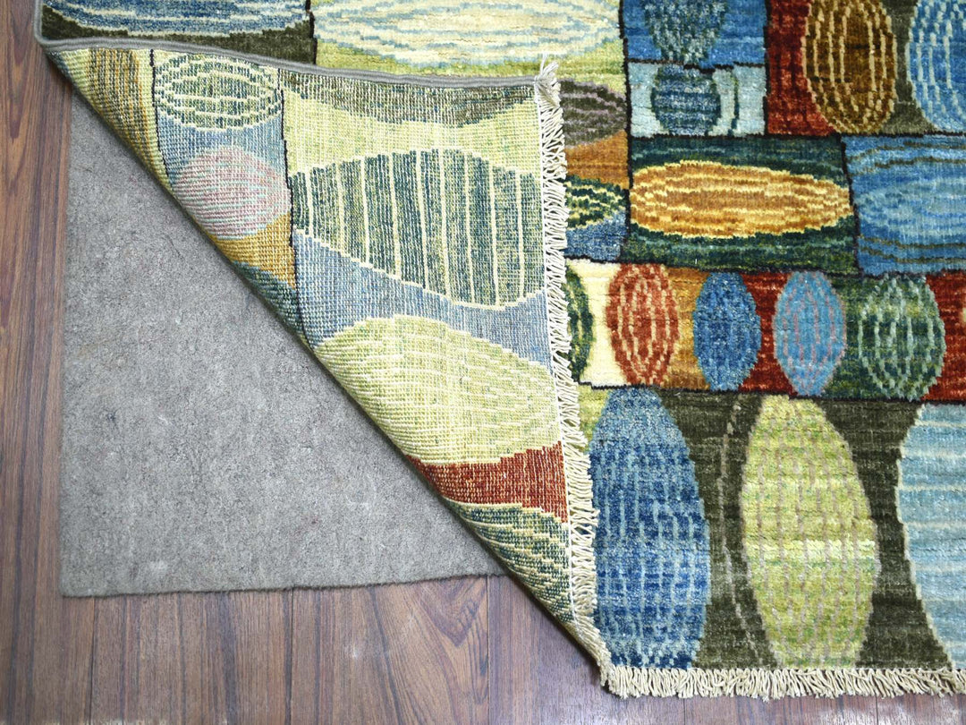 8'0" x 9'9" New Hand Knotted Multicolored Wool Rectangle Oriental Rug - MOA10270694