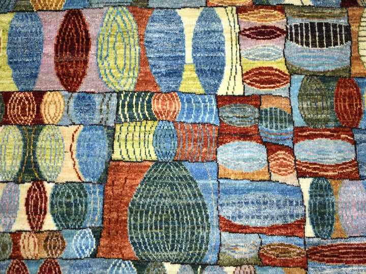 8'0" x 9'9" New Hand Knotted Multicolored Wool Rectangle Oriental Rug - MOA10270694